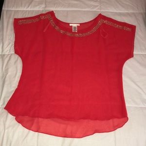 Coral Sheer Top